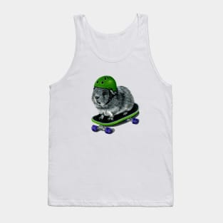 Skateboarding Guinea Pig Helmet Tank Top